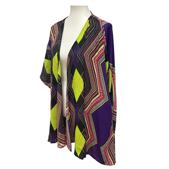 Ashley Stewart Plus Size 22/24 Polyester Lightweight Geometric Cardigan Coverup - Picture 1 of 6
